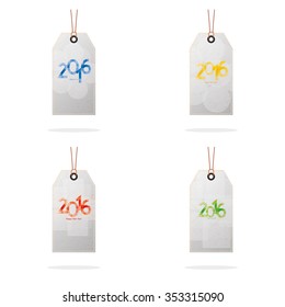 Set of labels with text on a white background for new year celebrations