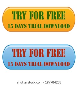 Set of labels with text Try For Free,vector illustration