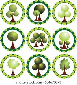 Set of labels with trees