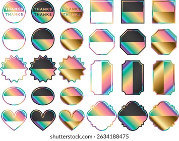 A set of labels in various shapes