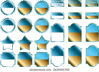 A set of labels in various shapes