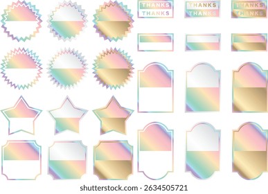 A set of labels in various shapes