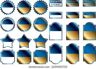 A set of labels in various shapes