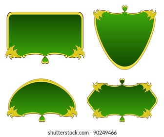set of labels of various shapes