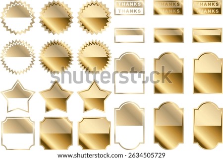 A set of labels in various shapes