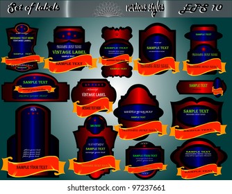Set of labels in various styles.EPS 10