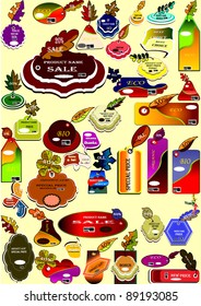 Set of labels in various styles. Autumn 2011