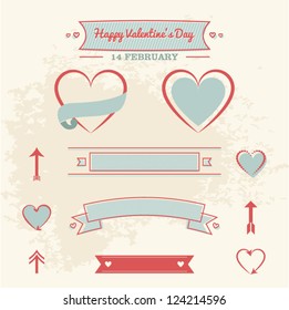 Set of labels and vector elements with retro vintage styled design