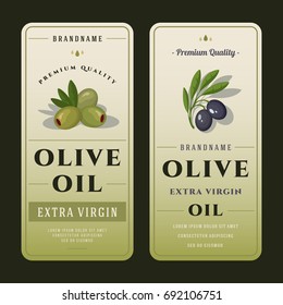Set of Labels in Vintage Style for Olive Oils