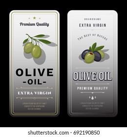 Set of Labels in Vintage Style for Olive Oils