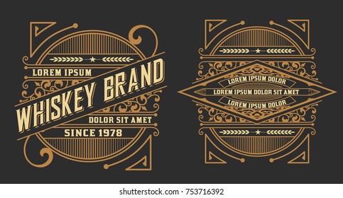 Set Labels Western Style Stock Vector (Royalty Free) 753716392