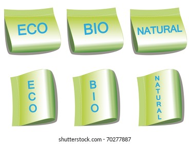 Set of labels with word bio, eco and natural