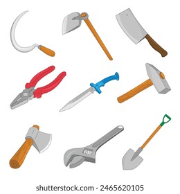 Set of labor tools for professional employers vector illustration