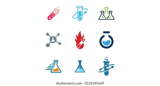 Logo für Laborbecher. Logo für Laborflaschen.