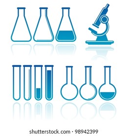 set of laboratory equipment - Shutterstock ID 98942399