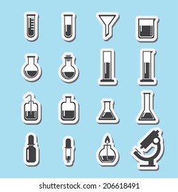 set of laboratory equipment icon