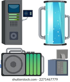 Set of laboratory equipment illustration