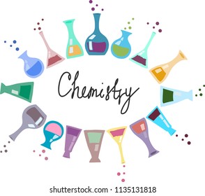 Set of laboratory equipment. Vector EPS 10.