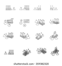 Set of laboratory equipment. Vector Illustration.