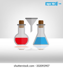 Set of laboratory flasks