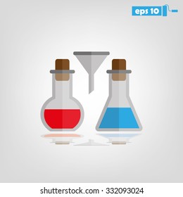 Set of laboratory flasks
