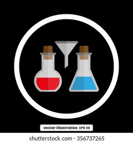 Set of laboratory flasks