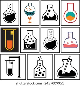 Set of laboratory icon design.