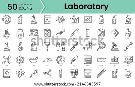 Set of laboratory icons. Line art style icons bundle. vector illustration