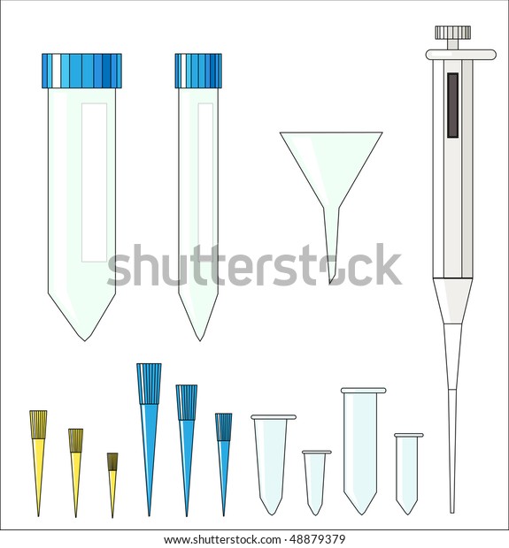 Set Laboratory Plastic Pipette Stock Vector (Royalty Free) 48879379