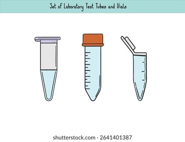 Set of Laboratory Test Tubes and Vials