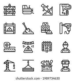 Set of Labour Day Line Icons