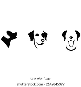 Set of labrador logo with face illustration art