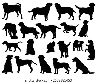 Set of Labrador Silhouette Bundle, Animal Icons, Dog Bundle