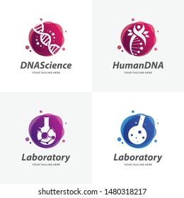 Set of Labs and Science Logo Design Templates