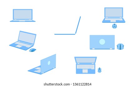 set of labtop notebook element. vector illustration eps10.