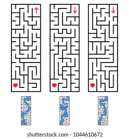 A set of labyrinths. An interesting game for children and teenagers. Simple flat vector illustration isolated on white background.