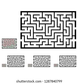 Set of labyrinths, mazes conundrums for kids. Baby puzzles with entry and exit. Children riddle games.