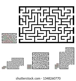 Set of labyrinths, mazes conundrums for kids. Baby puzzles with entry and exit. Children riddle games.