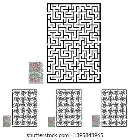 Set of labyrinths, mazes conundrums for kids. Baby puzzles with entry and exit. Children riddle games.