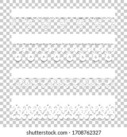 Set of lace borders with shadows