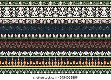 Set lace floral design elements floral seamless background. pattern geometric ethnic lace pattern design floral embroidery for  textile fabric printing wallpaper carpet. Embroidery neck