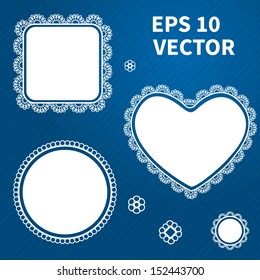 Set of lace frames. Vector illustration.
