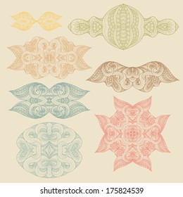 Set of lace geometric patterns