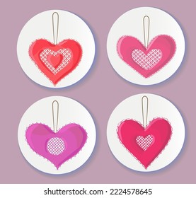 Set of Lace Hearts - for design and scrapbook - in vector