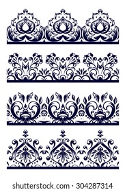 Set of lace monochrome brushes