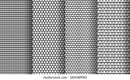 Set of lace net fabric. Jacquard Mesh Lace Fabric.