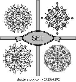 set with lace ornaments in black colors