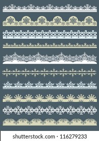 Set of Lace Paper  for christmas with snowflakes, vector