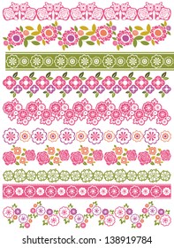 Set of Lace Paper with flower and leafs