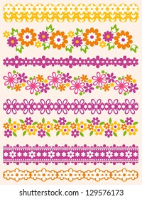 Set of Lace Paper with flower, vector illustration